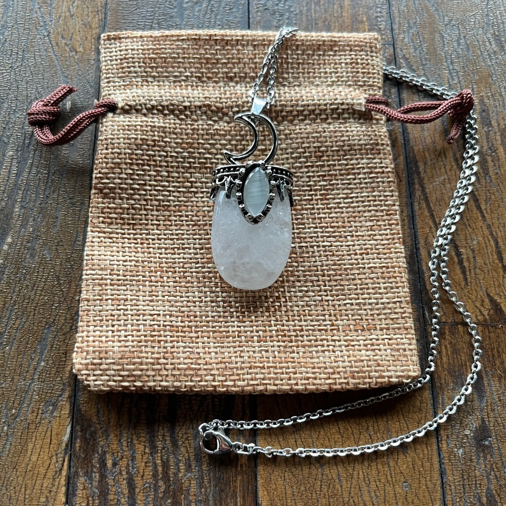 Clear Quartz Celestial Necklace Clear Quartz Necklace